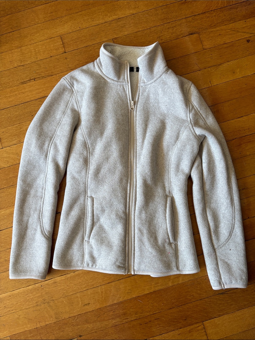 Swiss Tech Light Gray Teddy Fleece Full-Zip Jacket